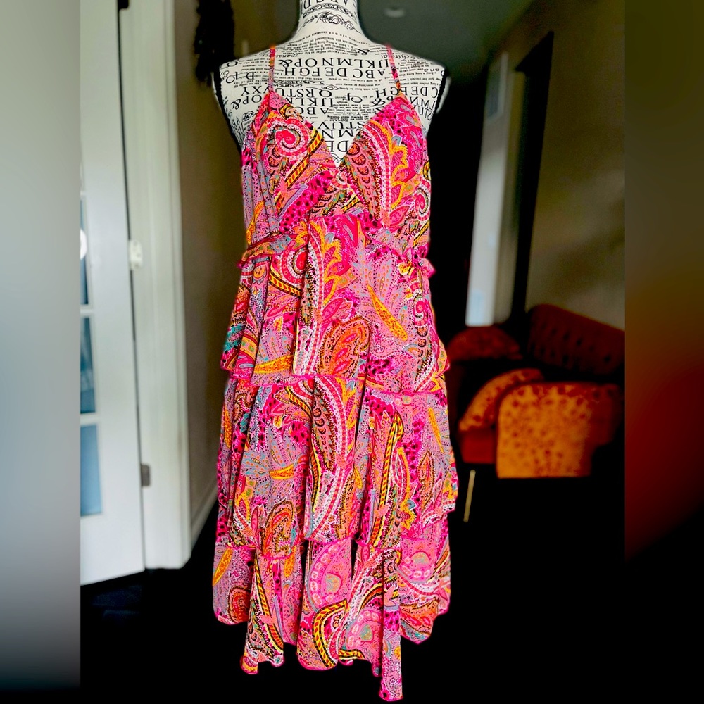 💖FLIRTY FUN!!!💖 Sexy ruffle V-neck dress, this will make your heart SMILE!!!